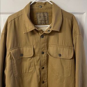 Jachs New York tan jacket faux shearling lined snap front shacket menโs size XXL